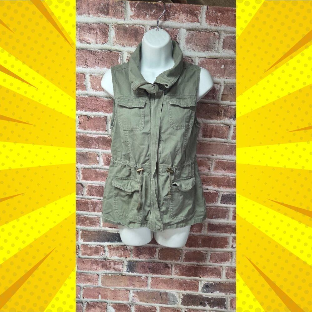 Women's ASHLEY OUTERWEAR by 26 International Zip Up Utility Vest Jacket Medium